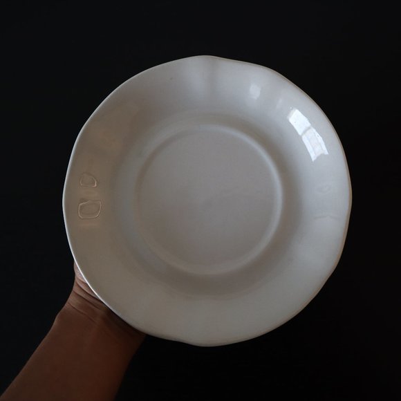 Anfora Saucer - Anfora Stoneware 7/8" coffee saucer in white brilliant glaze. - Picture 3 of 6